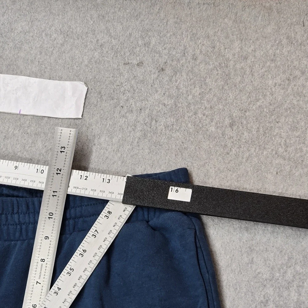 The North Face Men Activewear Pants L/G Blue Sweatpants Fleece Logo
